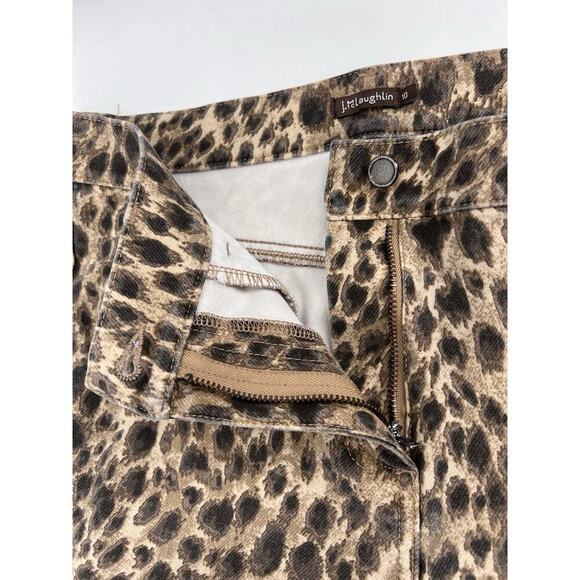 J. Mclaughlin Leopard Baxter Zipper Detail Moto Skinny Pants Size 10 - Picture 7 of 12